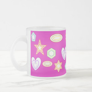 Café Vidro Jateado Caneca de formas cor rosa