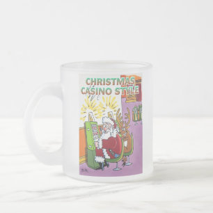 Café Vidro Jateado Caneca de fosco do Estilo Casino de Natal