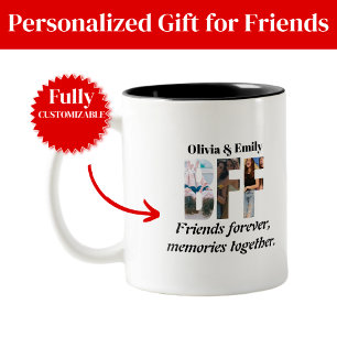 Café Vidro Jateado Caneca de Foto BFF – Presente Personalizado para A