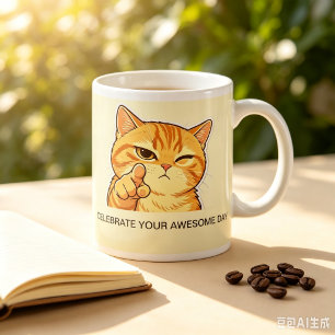 Café Vidro Jateado Caneca de gato laranja chic personalizada