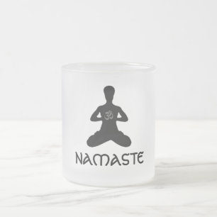 Café Vidro Jateado Caneca de ioga NAMASTE
