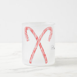 Café Vidro Jateado Caneca de Listras de Natal Congeladas