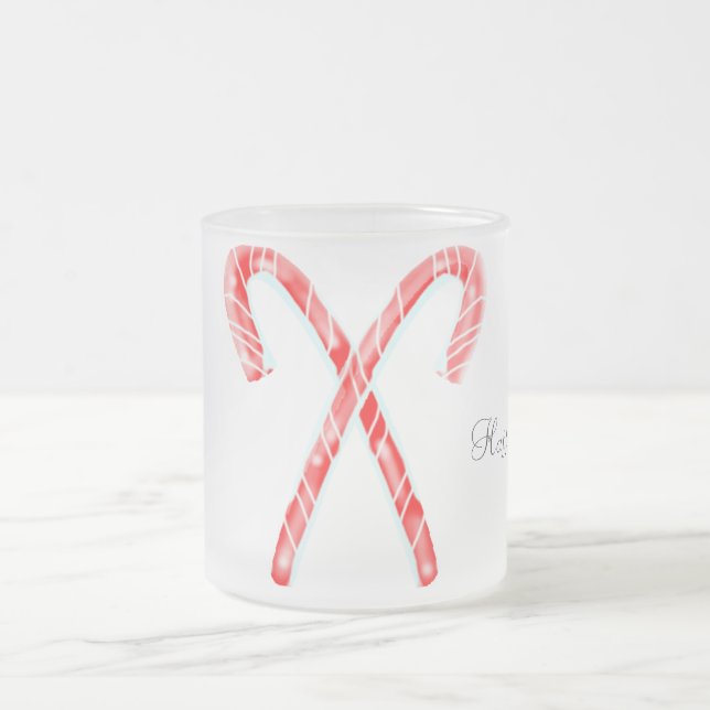 Café Vidro Jateado Caneca de Listras de Natal Congeladas (Centro)