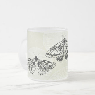 Café Vidro Jateado Caneca de Mariposas Geadas
