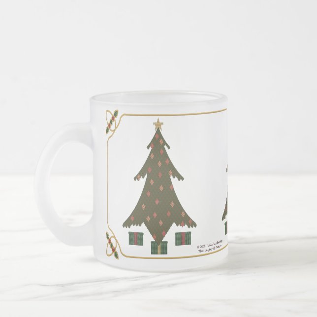 Café Vidro Jateado Caneca de Natal Quilted (Esquerda)