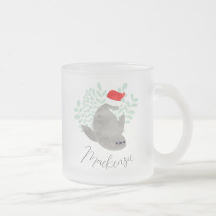 Café Vidro Jateado Caneca de Seal de Natal