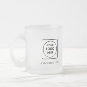 Café Vidro Jateado Caneca de texto com logotipo geado moderno modelo