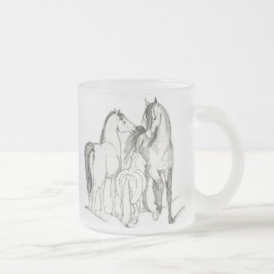 Café Vidro Jateado Caneca de três cavalos