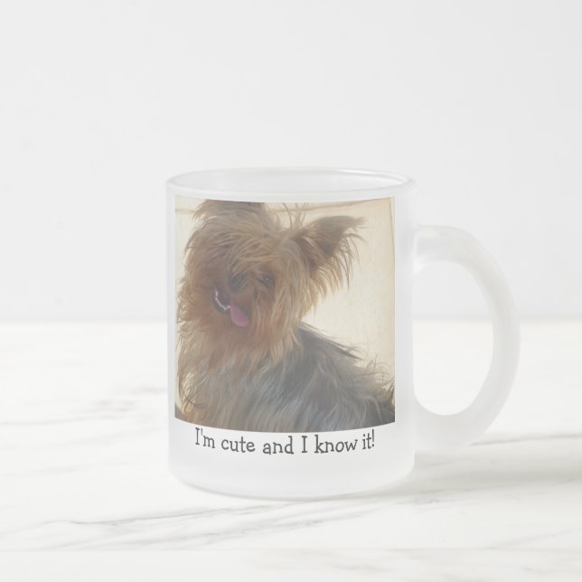 Café Vidro Jateado Caneca de Yorkie (Direita)