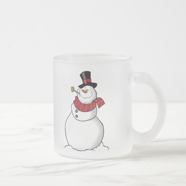 Café Vidro Jateado Caneca do fosco do boneco de neve (Direita)