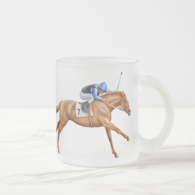 Café Vidro Jateado Caneca do fosco do cavalo de corrida do (Direita)