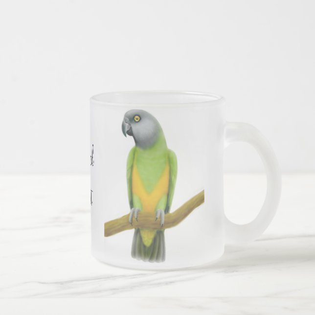 Café Vidro Jateado Caneca do papagaio de Senegal (Direita)