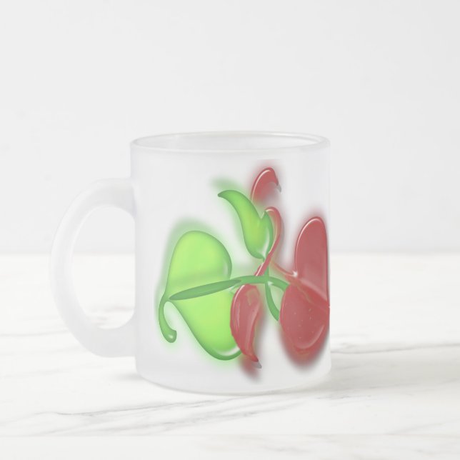 Café Vidro Jateado Caneca - folhas de Entertwined (Esquerda)