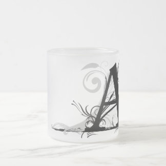 Café Vidro Jateado Caneca Monogrammed de "A" -