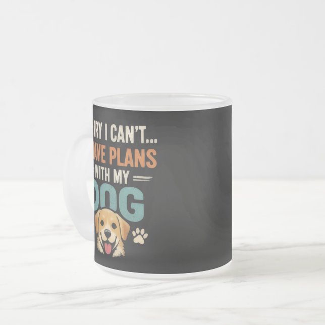 Café Vidro Jateado Caneca para Amantes de Cachorros (Frente Esquerda)
