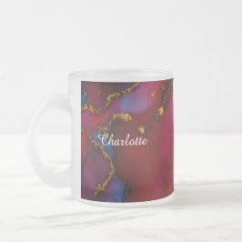 Café Vidro Jateado Caneca Personalizada de Luxo com Padrão de Mármore