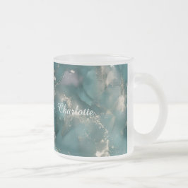 Café Vidro Jateado Caneca Personalizada de Luxo com Padrão de Mármore