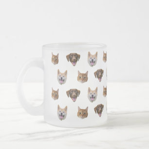 Café Vidro Jateado Caneca Personalizada, Gato De Cão, Presente Mãe