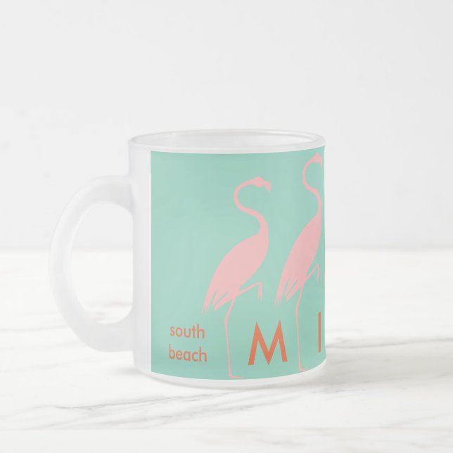 Café Vidro Jateado Caneca sul do clássico de Miami da praia (Esquerda)