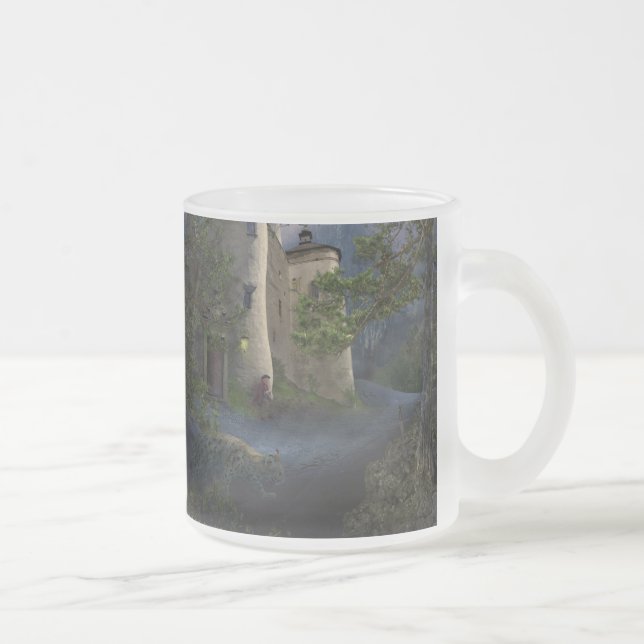 Café Vidro Jateado Castelo de insano - caneca (Direita)