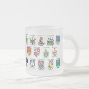 Café Vidro Jateado Condados da caneca do fosco de Ireland