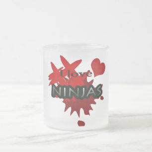 Café Vidro Jateado Eu amo a caneca de Ninjas