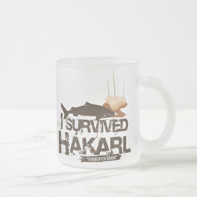 Café Vidro Jateado Eu sobrevivi à caneca de Hákarl (Direita)