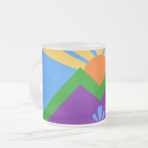 Café Vidro Jateado Fosco pequena caneca de vidro, bandeira dos Primav
