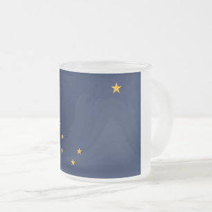 Café Vidro Jateado Fosco pequeno de caneca com bandeira do Alasca, EU