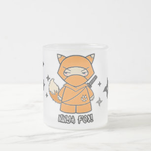 Café Vidro Jateado Fox de Ninja! Com caneca de Shurikens