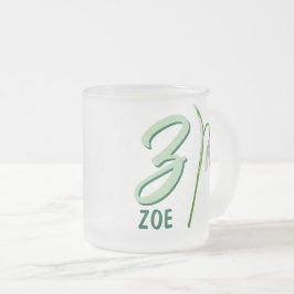 Café Vidro Jateado Lily monograma, caneca de café, design personalizá