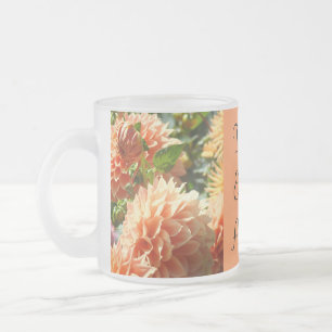 Café Vidro Jateado Tea Mugs Orange Dahlia Flores de chá caneca
