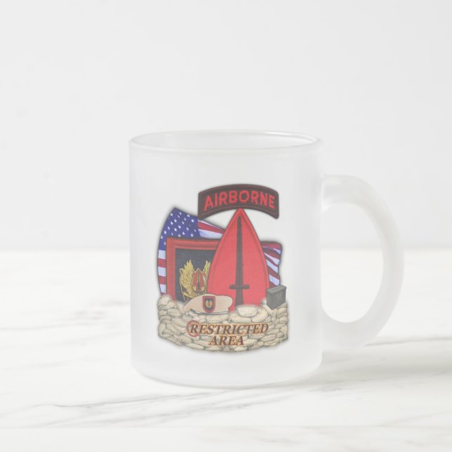 Café Vidro Jateado USASOC - operações especiais comando de caneca con (Direita)