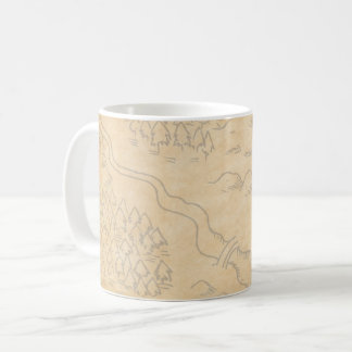 Café Vintage retro mapeia caneca de café, caneca de fan