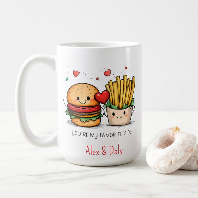 Café Você É Meu Acessório Favorito Caneca de Hambúrguer (Com Donut)