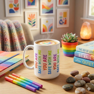 Café Você Está Seguro Comigo – Caneca de Afirmação Clás