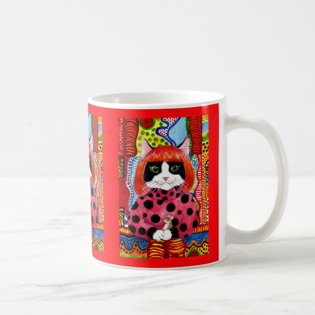 Café Yayoi Kusama homenageia como caneca de rato Gato (Direita)