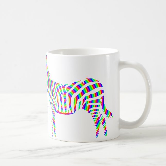 Café Zebra Red Silhouette Mug ou Caneca de viagem (Direita)