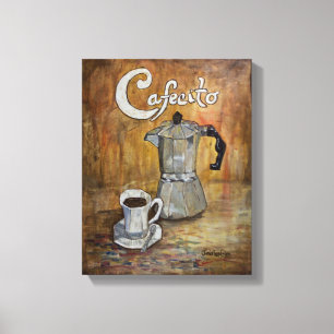 Cafecito - impressão cubano das canvas do café