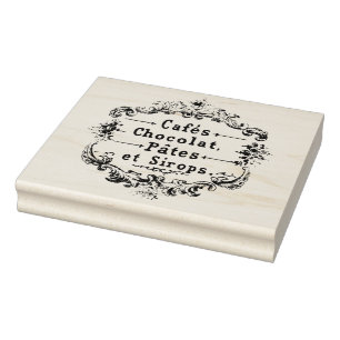 Cafés Chocolat Pates Sirops Vintage Carimbo Francê