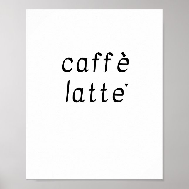 Caffè latte - minimalistic typography poster (Frente)