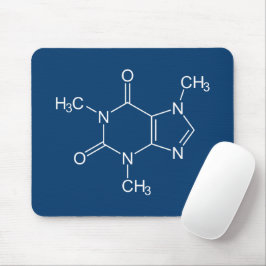 Caffeine Molecule Blue Mouse Pad