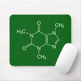 Caffeine Molecule Green Mouse Pad