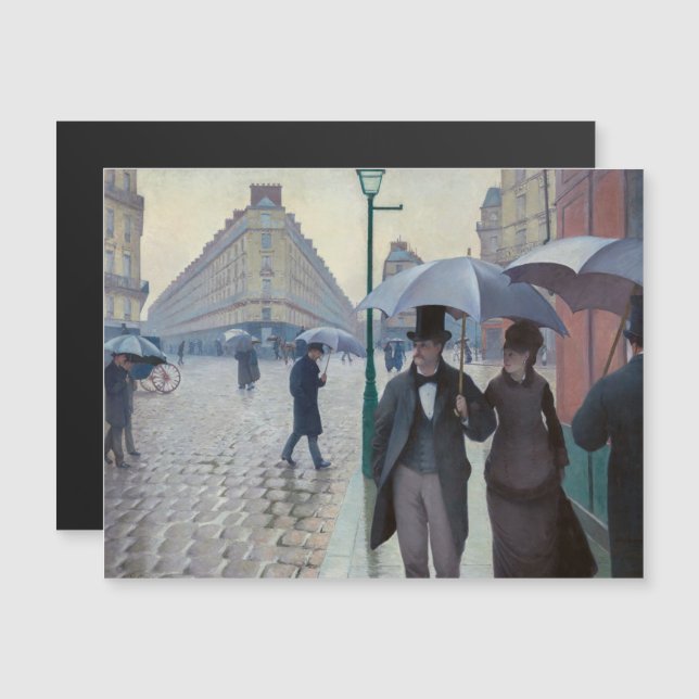 Caillebotte - Cartão Magnético Rainy Day Street -  (Frente/Verso)
