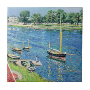 Caillebotte - Seine em Argenteuil, Barcos ancorado
