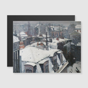 Caillebotte - Telhados na Neve Cartão Magnético