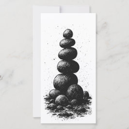 Cairn de Pedras Zen – Convite Ritual Minimalista