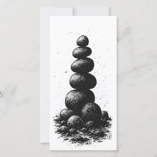 Cairn de Pedras Zen – Convite Ritual Minimalista