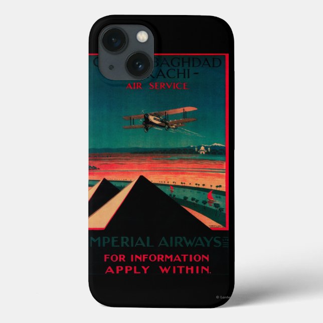 Cairo - Bagdad - Poster vintage Aéreo de Karachi (Verso)