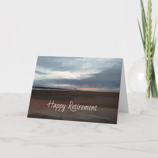 Cais de praia cartão de aposentadoria (Frente)